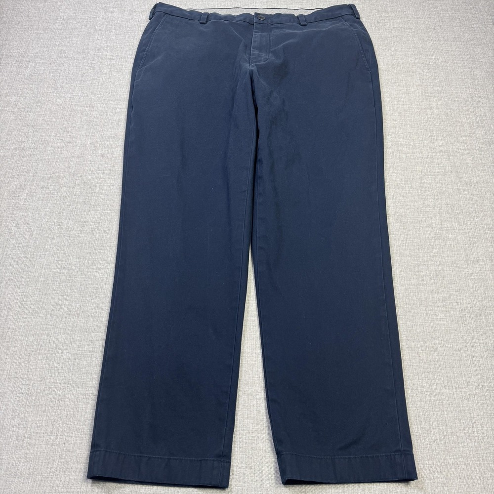 Brooks Brothers Clark Chino Pants Mens 38x28 Blue Cotton Stretch Flat Front